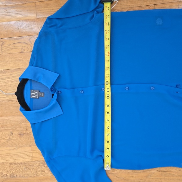 WORTHINGTON WOMENS FRONT BUTTON LONG SLEEVE BLUE BLOUSE SIZE PETITE MEDIUM - Picture 9 of 16